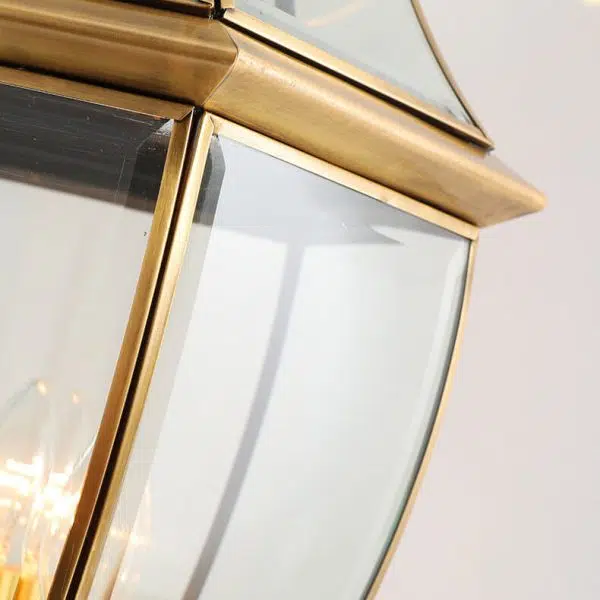 European Luxury All Copper Clear Glass Lantern Post 1/3 Light Waterproof Patio Landscape Light - Image 10