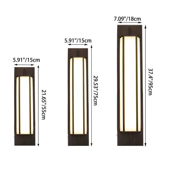 Modern Minimalist Long Square PMMA Stainless Steel LED Outdoor Wall Sconce Lamp For Garden - Image 4