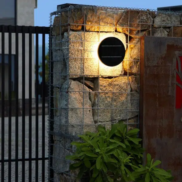 Minimalist Solar Waterproof  Round Disc Design LED Outdoor Wall Sconce Lamp - Image 3