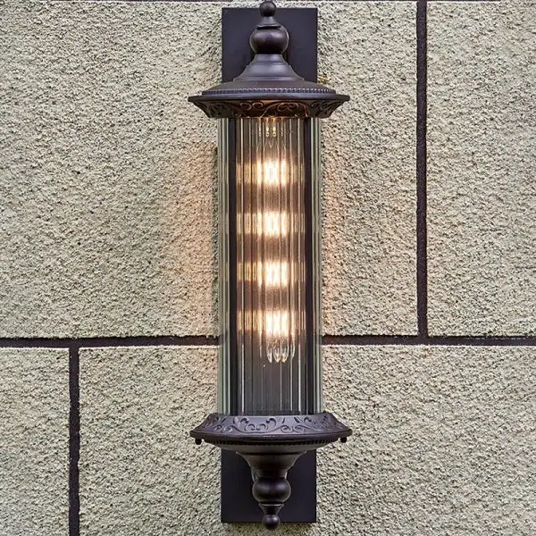 Contemporary Retro Waterproof Aluminum Glass Cylinder 1-Light Wall Sconce Lamp For Garden - Image 14