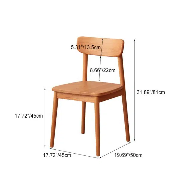 Contemporary Scandinavian Rectangular Wood Chair Backrest Armless For Living Room - Image 4