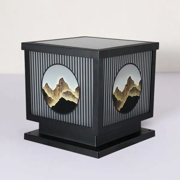 Solar Chinese Landscape Square Post Head Outdoor Waterproof LED Garden Landscape Light - Image 9
