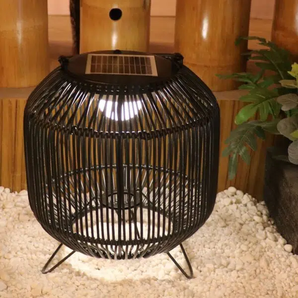Modern Rattan Weaving Iron Portable Outdoor Waterproof Solar LED Lawn Landscape Light - Image 9