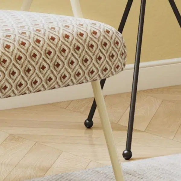 Contemporary Scandinavian Square Cushion Cotton Linen High Resilience Sponge Carbon Steel Accent Chair Backrest Armrest For Living Room - Image 7