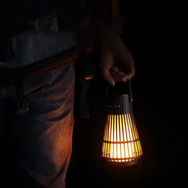 Waterproof Plastic Hollow Bar Lampshade LED Bluetooth Speaker Outdoor Lamp - Image 9