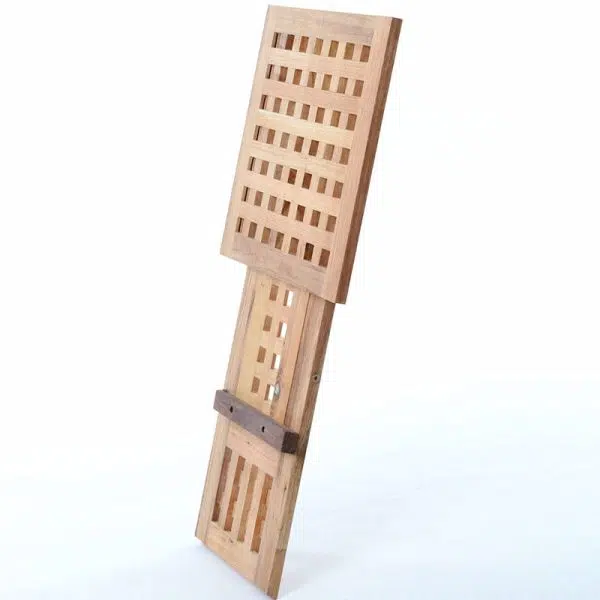 Traditional Rustic Square Wood Chair Backless Armless For Living Room - Image 22