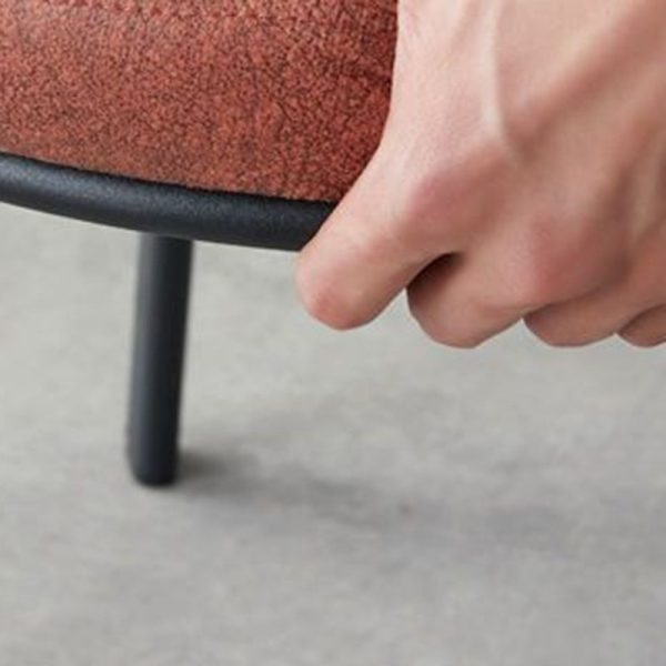 Contemporary Scandinavian Round Cushion Leather Carbon Steel Dining Chair Backrest For Dining Room - Image 8