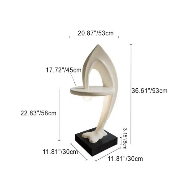 Contemporary Creative Dolphin Round Square Marble Fiberglass End Table 1-Tray For Living Room - Image 3