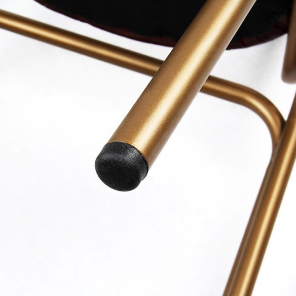 Contemporary Industrial Leather Iron Square Elliptical Stripe Dining Chair Backrest Footrest For Dining Room - Image 10