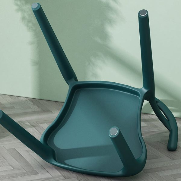 Contemporary Scandinavian Arc Plastic Stackable Dining Chair Backrest For Dining Room - Image 10