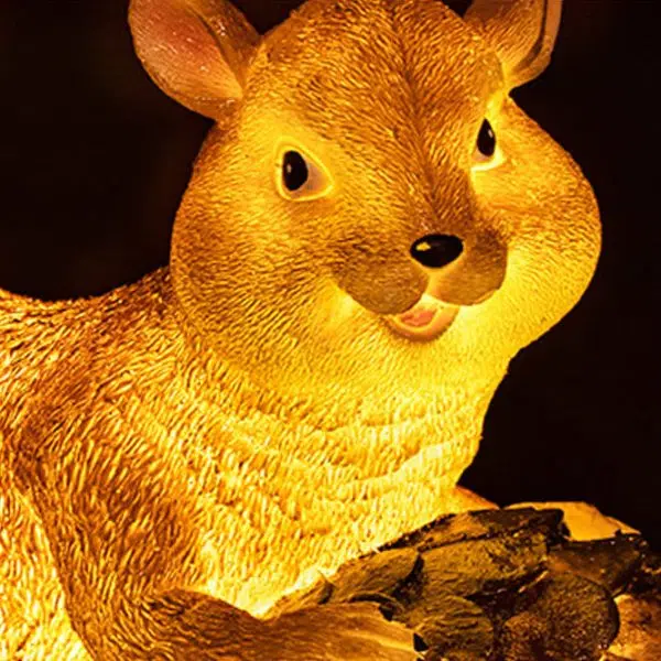 Contemporary Creative Solar Animal Rabbit Squirrel Resin Fiberglass LED Outdoor Landscape Light For Garden - Image 12