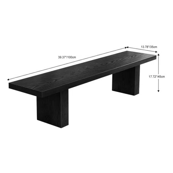 Modern Minimalist Rectangular Solid Wood Bench For Living Room - Image 4