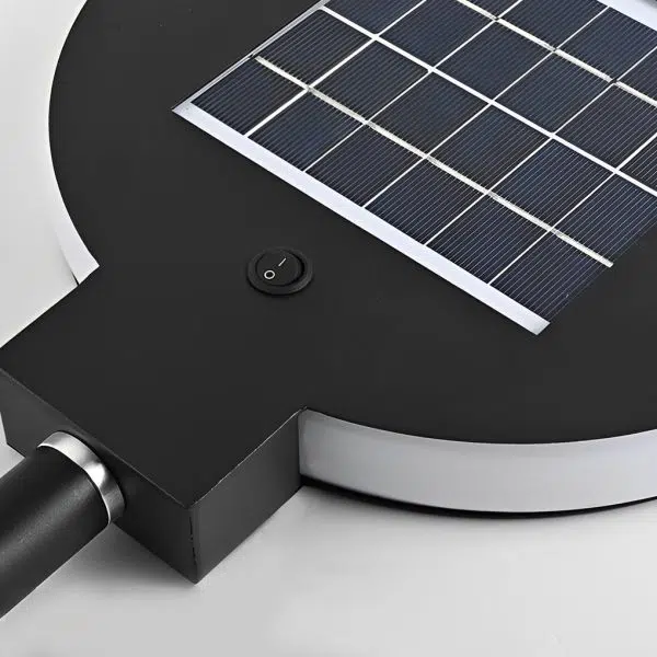 Circular Geometric Shape Waterproof LED Black Modern Solar Lawn Light - Image 13