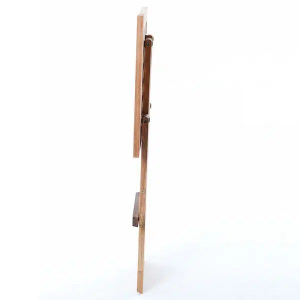 Traditional Rustic Square Wood Chair Backless Armless For Living Room - Image 25