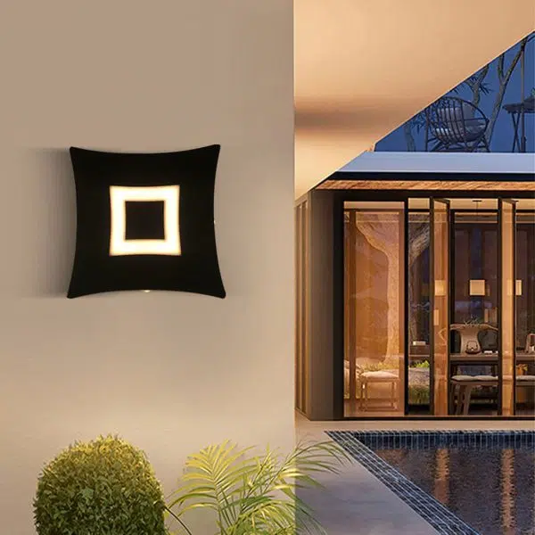 Modern Creative Square Luminous LED Outdoor Garden Wall Sconce Lamp - Image 13