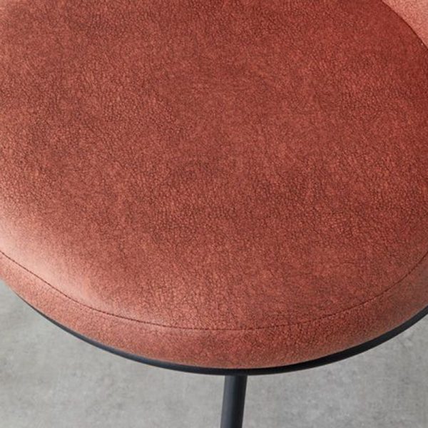 Contemporary Scandinavian Round Cushion Leather Carbon Steel Dining Chair Backrest For Dining Room - Image 10