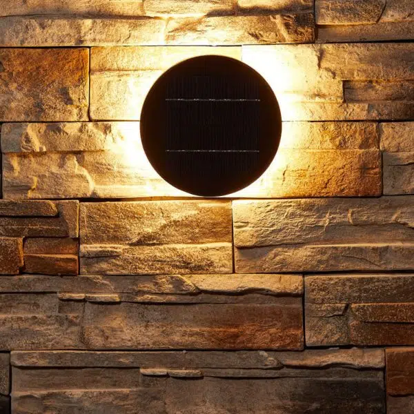 Minimalist Solar Waterproof  Round Disc Design LED Outdoor Wall Sconce Lamp - Image 12