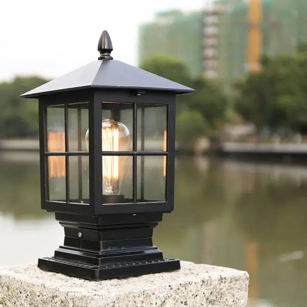 European Outdoor Column Lantern Waterproof  Rustproof 1-Light Patio Light - Image 11