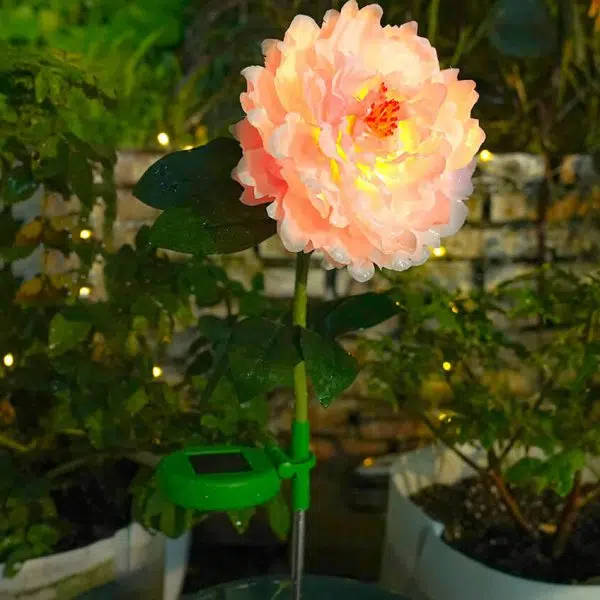 Modern Simulation Peony Flower Decoration Waterproof Solar Outdoor LED Garden Ground Light - Image 10