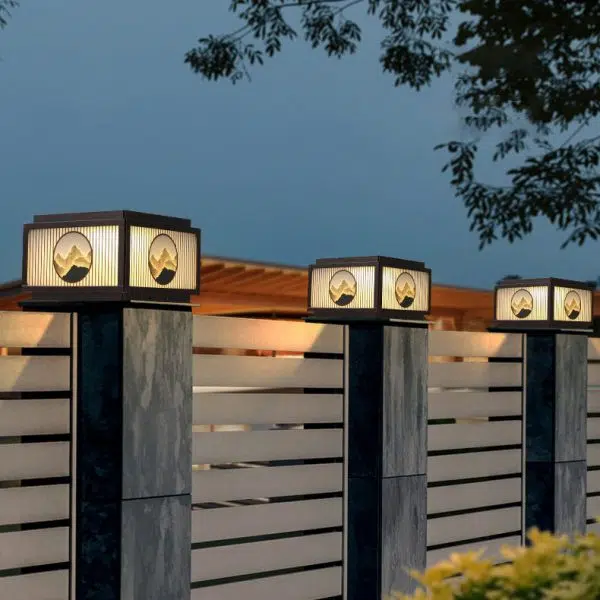 Modern Minimalist Solar Waterproof Square Aluminum Glass LED Post Head Light For Garden - Image 29