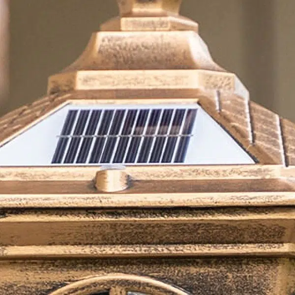 European Solar Outdoor Lantern Aluminum Glass Waterproof 1-Light Wall Sconce Lamp - Image 7