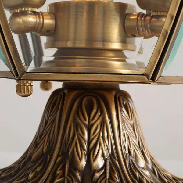 European Luxury All Copper Clear Glass Lantern Post 1/3 Light Waterproof Patio Landscape Light - Image 11