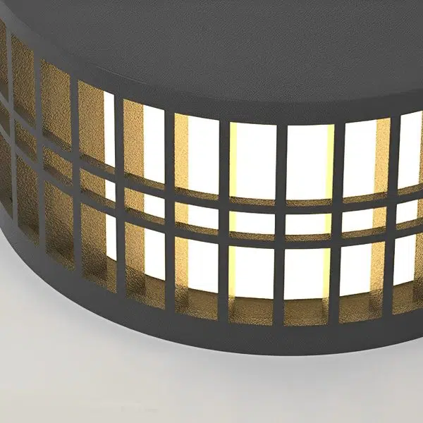 Round Creative Waterproof LED Black Modern Solar Fence Post Lights - Image 13