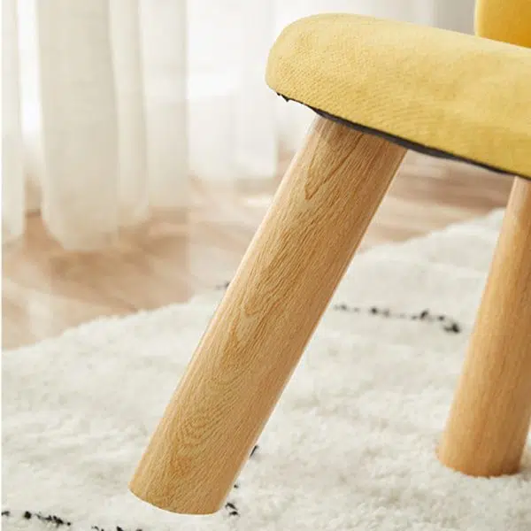 Contemporary Nordic Fabric Round Footstool Backrest For Entryways - Image 5