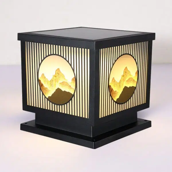 Solar Chinese Landscape Square Post Head Outdoor Waterproof LED Garden Landscape Light - Image 10
