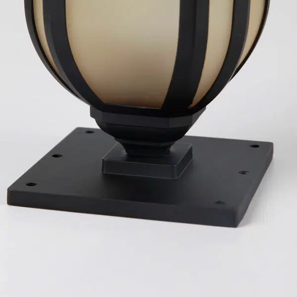 European Vintage Glass Aluminum Cage 1-Light Outdoor Waterproof Landscape Light - Image 10