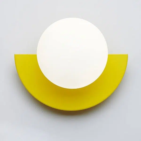 Modern Minimalist Glass Spherical Colorful Semicircle Design 1-Light Wall Sconce Lamp - Image 4