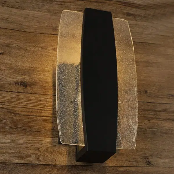 Modern Minimalist Rectangle Aluminum Glass LED Wall Sconce Lamp For Outdoor Patio - Image 10