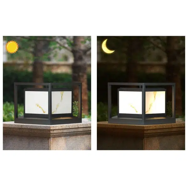 Modern Solar Square Chinese Outdoor Column Head Light LED Lawn Landscape Light - Image 10
