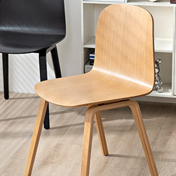 Contemporary Nordic Square Solid Wood Backrest Dining Chair For Dining Room - Image 9