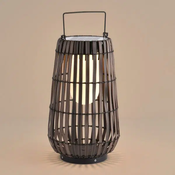Contemporary Creative Waterproof Solar Cylinder Woven Rattan Iron LED Landscape Lighting Outdoor Light For Garden - Image 11