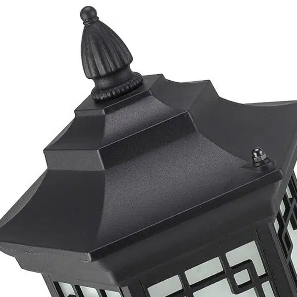 Traditional Chinese Waterproof Solar Aluminum Glass Cylinder 1-Light Landscape Lighting Outdoor Light For Garden - Image 6