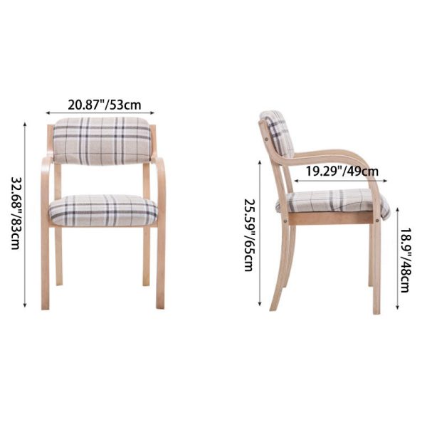 Contemporary Nordic Wood Cotton Linen Fabric Leather Velvet Sponge Square Dining Chair Backrest Armrest For Dining Room - Image 7