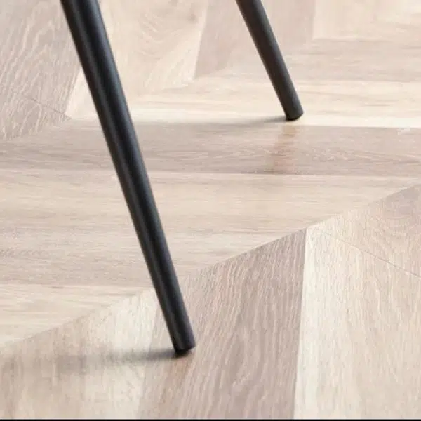 Contemporary Scandinavian Curved Leather Metal Tapered Legs Dining Chair Backrest For Dining Room - Image 12