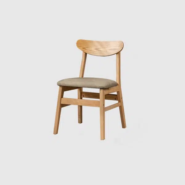 Contemporary Retro Square Linen Upholstered Wood Frame Dining Chair Backrest For Dining Room - Image 14