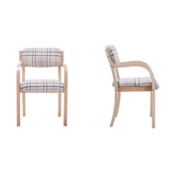 Contemporary Nordic Wood Cotton Linen Fabric Leather Velvet Sponge Square Dining Chair Backrest Armrest For Dining Room - Image 27