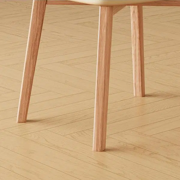 Modern Minimalist Square Wood Leather Chair Backrest Armless For Living Room - Image 7