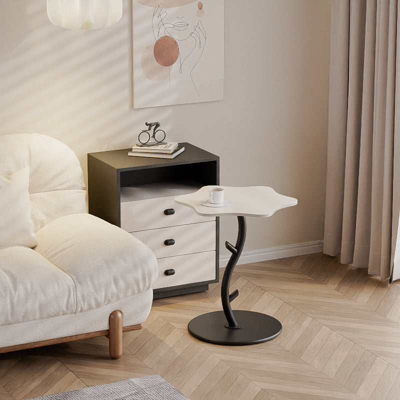 14-19096a7e-e088-4096-9f31-9561ee092271.jpg Contemporary Creative Clouds Rock Slab Tempered Glass End Table 1-Tier For Bedroom - Image 1