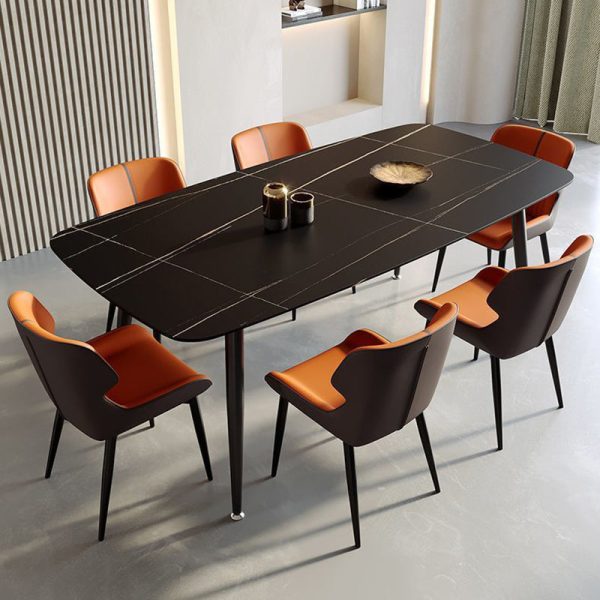 Contemporary Luxury Square PU Leather Upholstered Dining Chair Backrest For Dining Room - Image 12