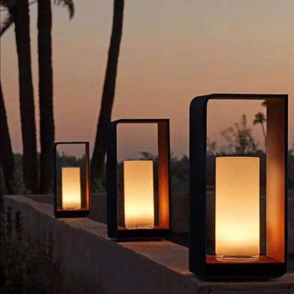 Modern Minimalist Square Frame Stainless Steel Acrylic LED Waterproof Lawn Landscape Light For Outdoor Patio - Image 2