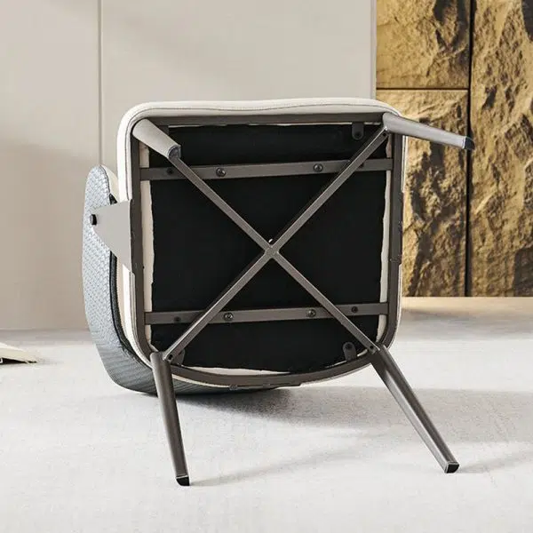 Contemporary Scandinavian Leather Carbon Steel Sponge Square Lozenge Dining Chair Backrest Armrest For Dining Room - Image 13