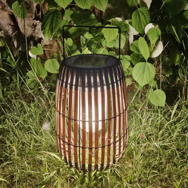 Modern Rustic Rattan Weaving Portable Outdoor Waterproof Solar LED Lawn Landscape Light - Image 8