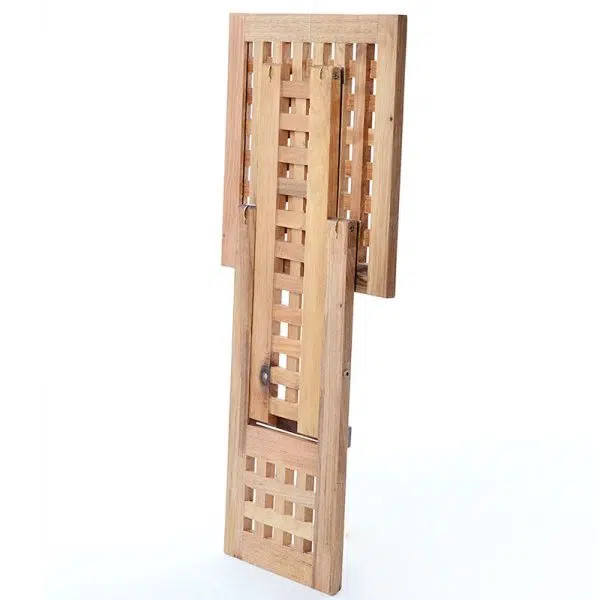 Traditional Rustic Square Wood Chair Backless Armless For Living Room - Image 24