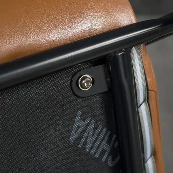 Contemporary Luxury Square Faux Leather Upholstered Dining Chair Backrest Armrest For Dining Room - Image 6