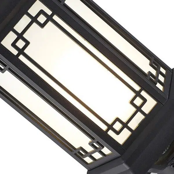 Traditional Chinese Waterproof Solar Aluminum Glass Cylinder 1-Light Landscape Lighting Outdoor Light For Garden - Image 7