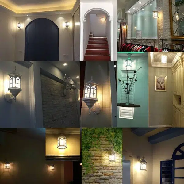 European Waterproof Retro Pavilion Design 1-Light Outdoor Wall Sconce Lamp - Image 11
